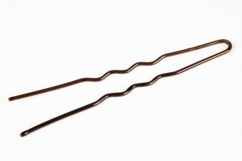 Waved hairpin 6,5cm - brown / 500 g
