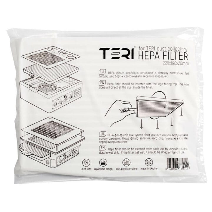 Teri HEPA filter for Nail Dust Collectors – universal (CE, 2021)